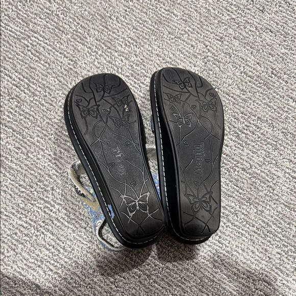 Alegria Blue and Gray Sandals with Supportive Design - Picture 2 of 2